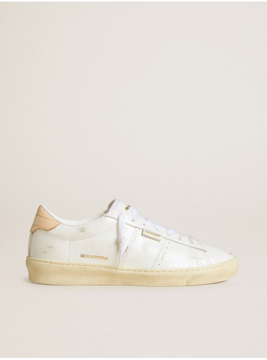 Matchstar in leather with peach pink heel tab