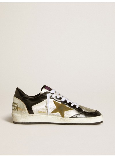 Women’s Ball Star LAB in silver leather with brown leather star and black heel tab