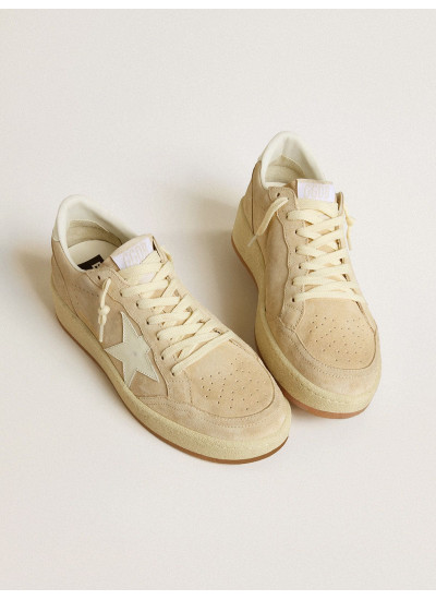 Ball Star in beige suede with white leather star and heel tab