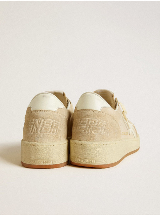 Ball Star in beige suede with white leather star and heel tab