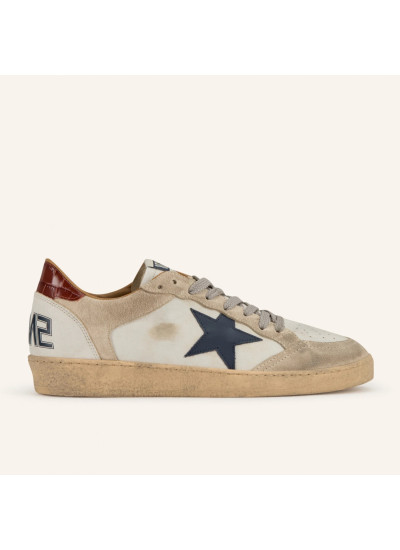 Men's Ball Star in Beige Suede With Navy Blue Star