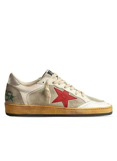 Ball Star in Beige Suede With Red Star