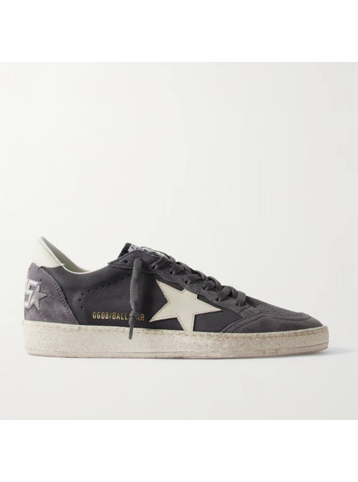 Men's Ball Star in Grey Suede With White Star