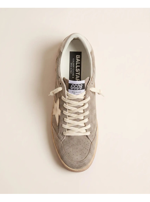 Ball Star Beige Suede with Gold metallic leather star and Bead lettering