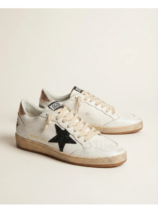 Ball Star in Black Suede With Black Star and Gold Heel Tab