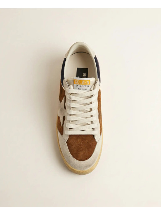 Mens Ball Star in Brown Suede With Eggplant Star and Heel Tab