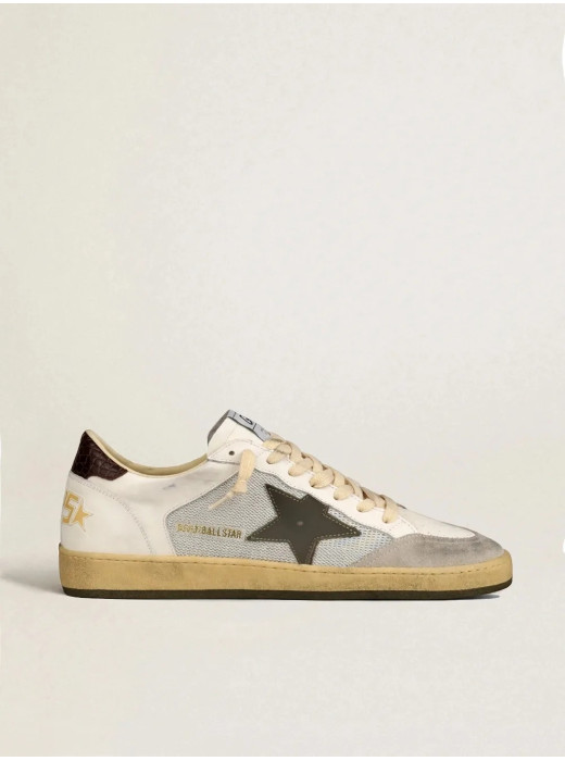 Mens Ball Star in Grey Fabric With Green Star