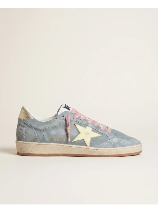 Ball Star Powder-blue suede with Cream colored leather star