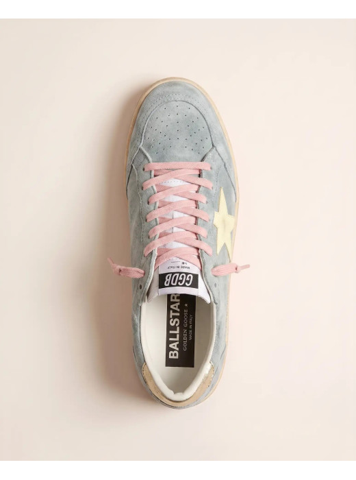 Ball Star Powder-blue suede with Cream colored leather star
