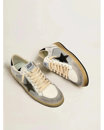 Mens Ball Star in Grey Fabric With Green Star