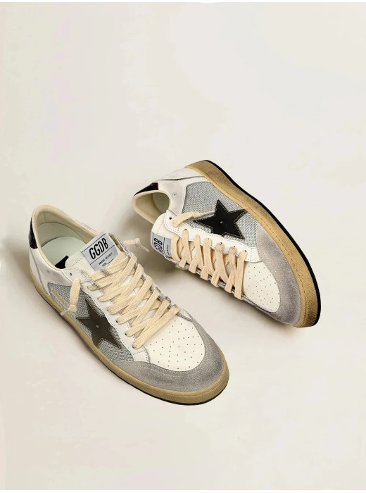 Mens Ball Star in Grey Fabric With Green Star