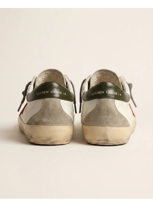 Super-Star Red Suede Star and Green Leather Heel Tab