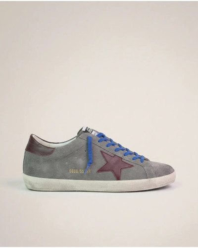 Mens Super-Star Sneakers in Dark Gray Suede