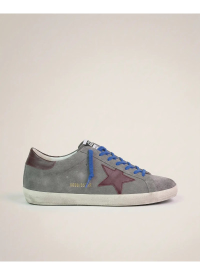 Mens Super-Star Sneakers in Dark Gray Suede