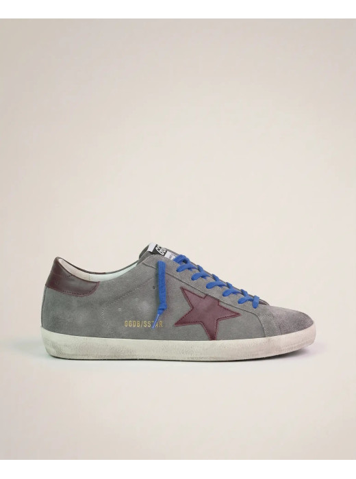 Mens Super-Star Sneakers in Dark Gray Suede