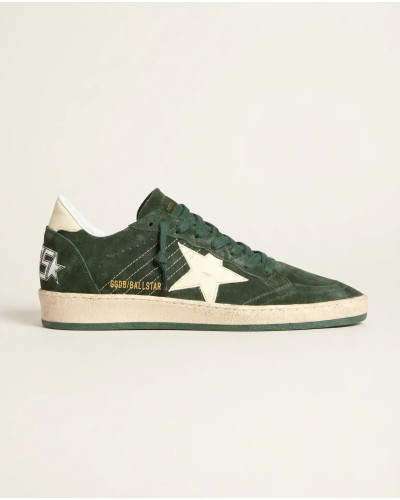 Mens Ball Star Green suede with White leather star and White heel tab