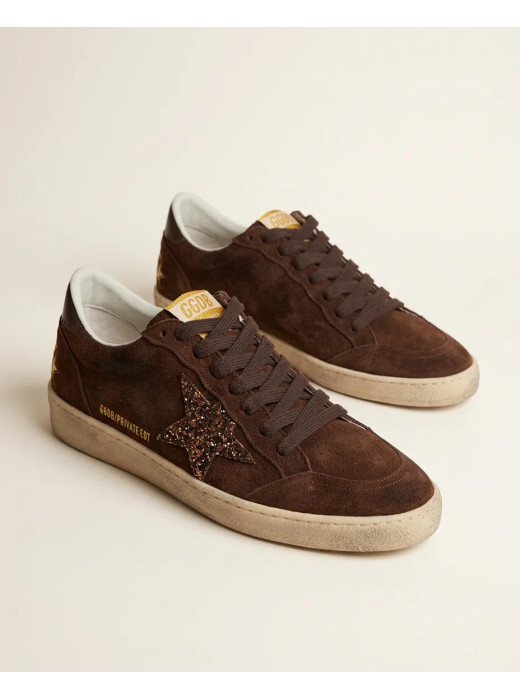 Ball Star in Brown Suede With White Star and Heel Tab