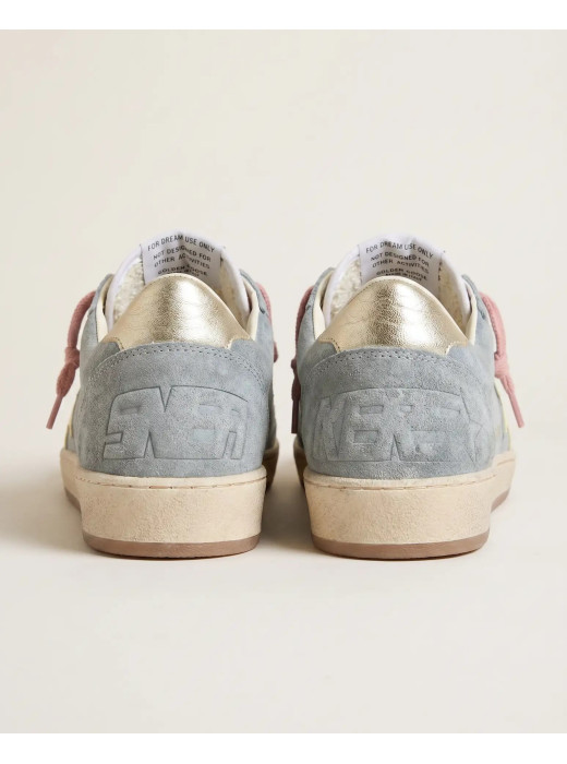 Ball Star Powder-blue suede with Cream colored leather star