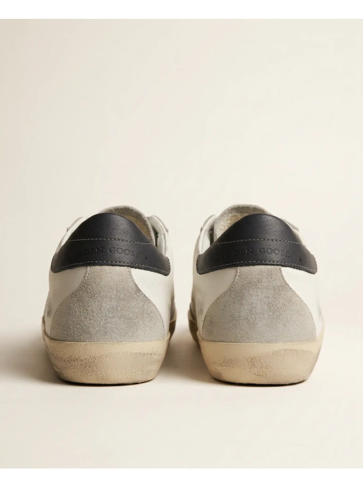 Mens Super-Star Sneakers in Grey Suede With Grey Heel Tab