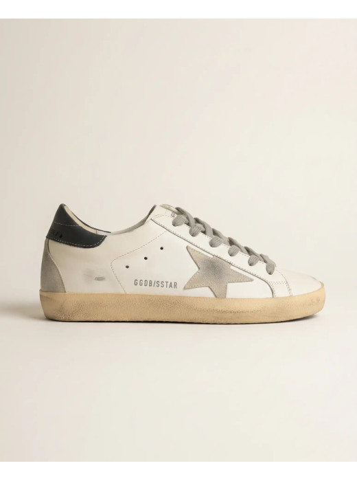 Mens Super-Star Sneakers in Grey Suede With Grey Heel Tab