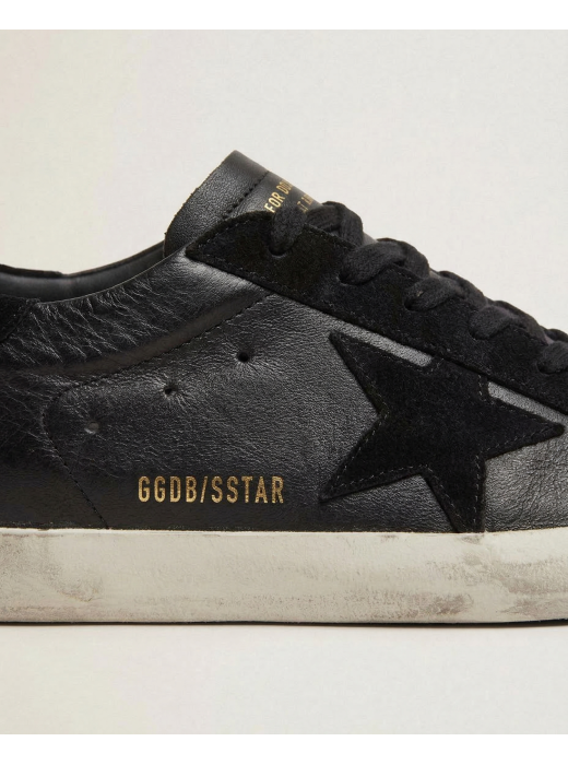 Mens Super-Star Black-suede star