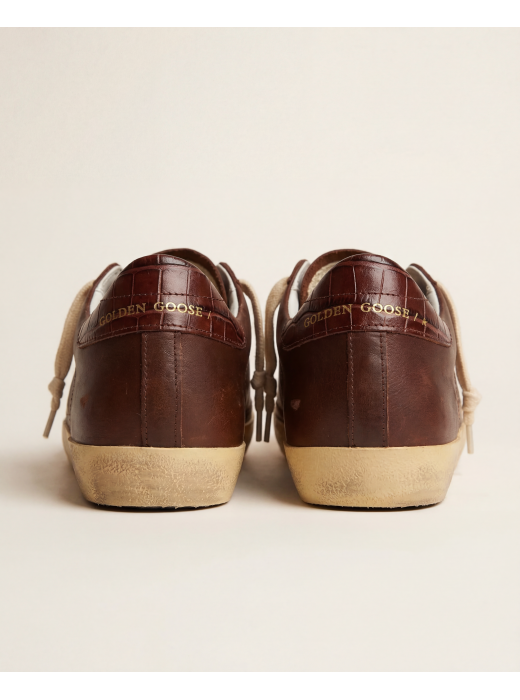 Mens Super-Star Brown croco-print
