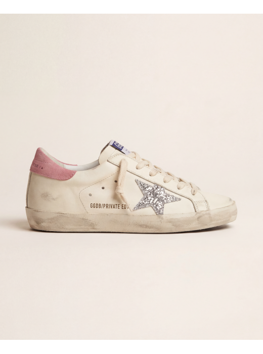 Super-Star Beige silver glitter star