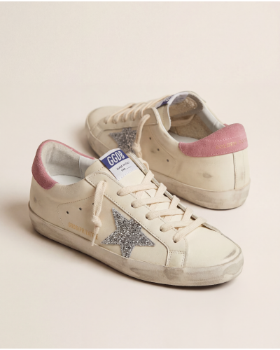 Super-Star Beige silver glitter star