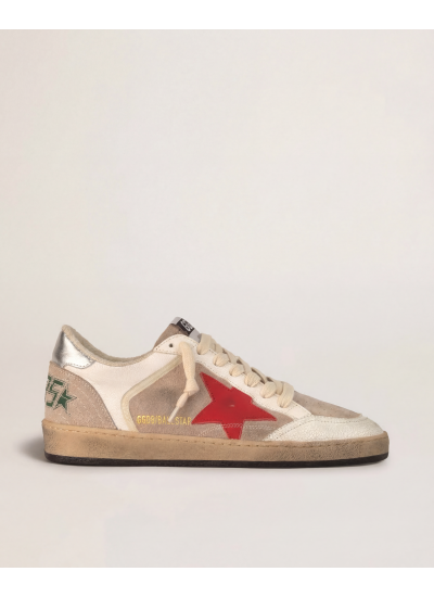 Ball Star in Beige Suede With Red Star