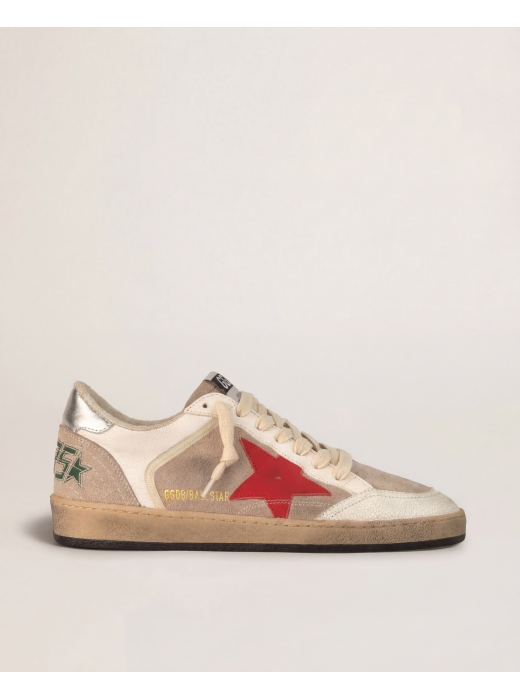 Ball Star in Beige Suede With Red Star