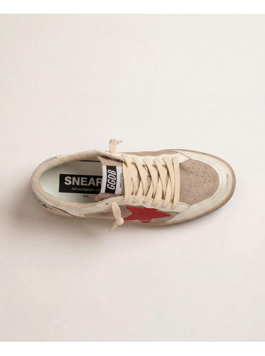 Ball Star in Beige Suede With Red Star