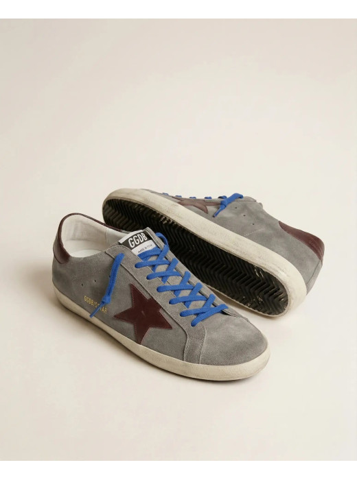 Mens Super-Star Sneakers in Dark Gray Suede