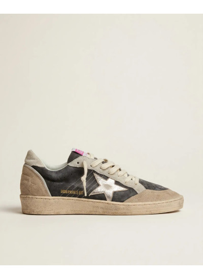 Ball Star Sneakers in Dark Grey and Beige Suede
