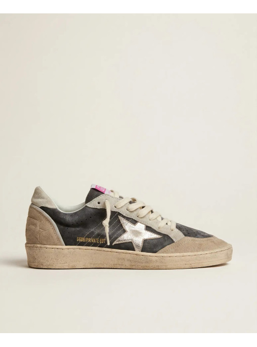 Ball Star Sneakers in Dark Grey and Beige Suede