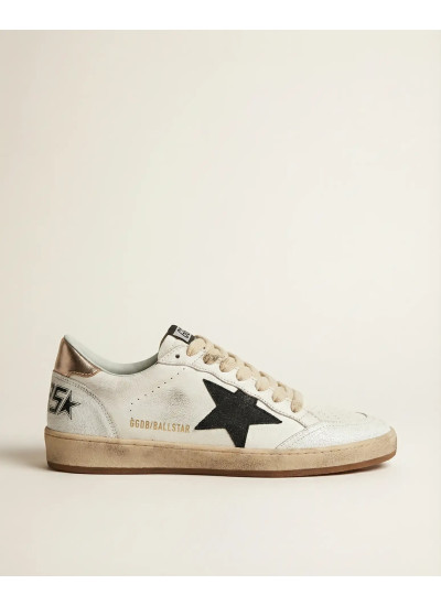 Ball Star in Black Suede With Black Star and Gold Heel Tab Ball Star in Black Suede With Black Star and Gold Heel Tab