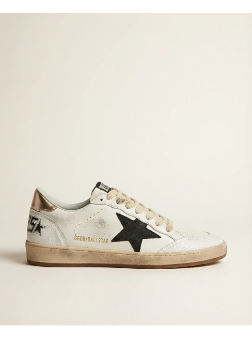 Ball Star in Black Suede With Black Star and Gold Heel Tab