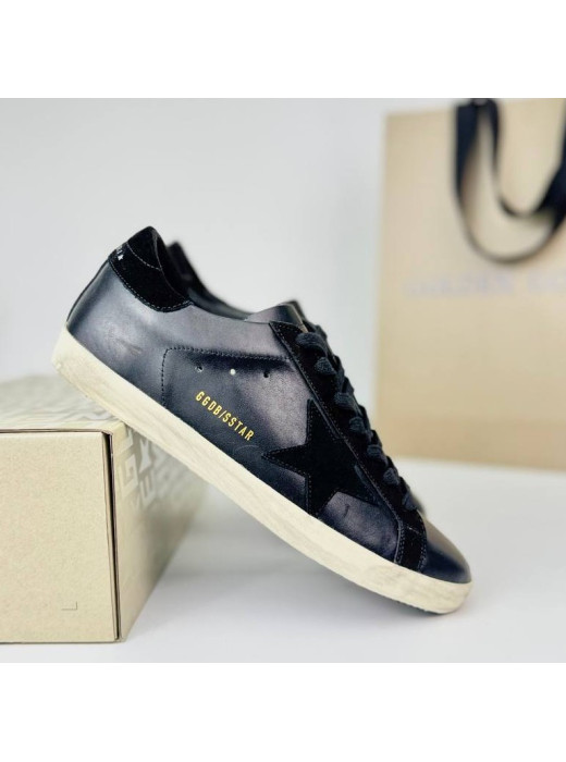 Mens Super-Star Black-suede star