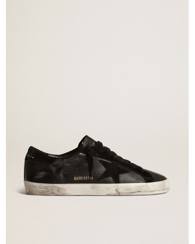 Mens Super-Star in black nappa with black suede star and heel tab