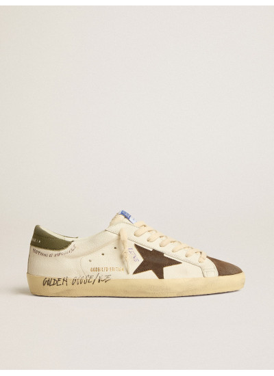 Mens Super-Star LTD in nappa with brown suede star and green heel tab