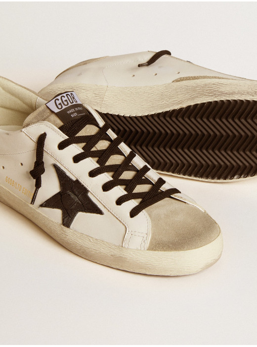 Mens Super-Star LTD with black croc-print leather star and suede inserts