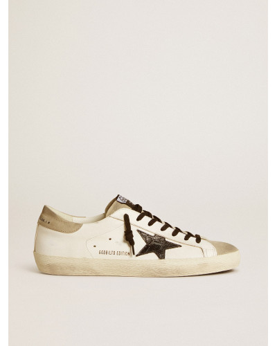 Mens Super-Star LTD with black croc-print leather star and suede inserts