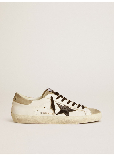 Mens Super-Star LTD with black croc-print leather star and suede inserts