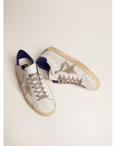 Mens Super-Star with suede star and blue heel tab