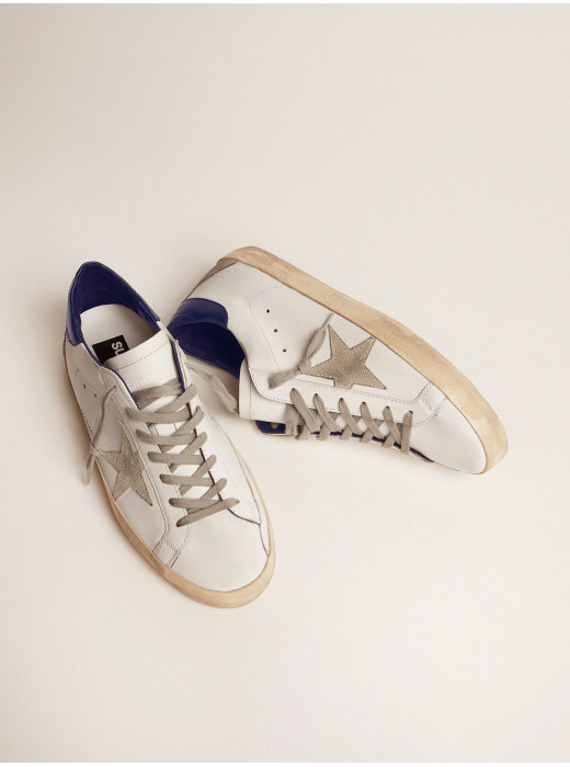 Mens Super-Star with suede star and blue heel tab