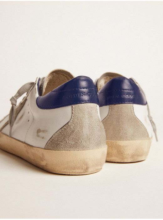 Mens Super-Star with suede star and blue heel tab