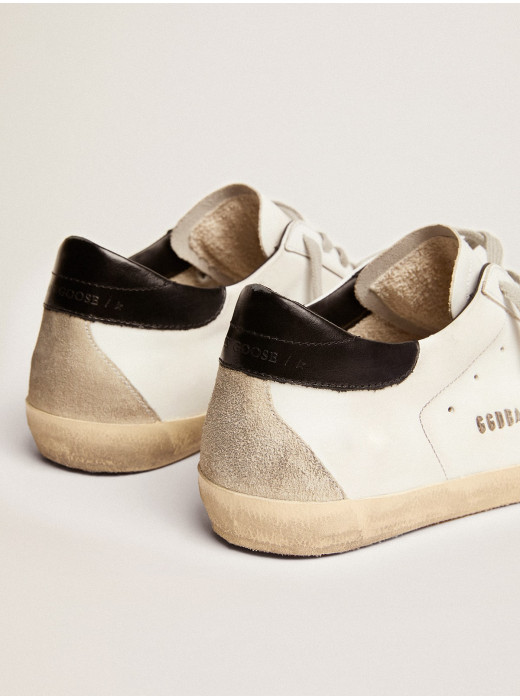 Mens Super-Star with black heel tab and metal stud lettering