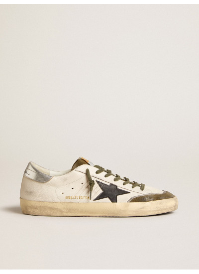 Mens Super-Star LTD in nappa leather with black leather star and silver heel tab