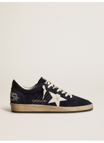 Mens Ball Star in dark blue suede with white nubuck star