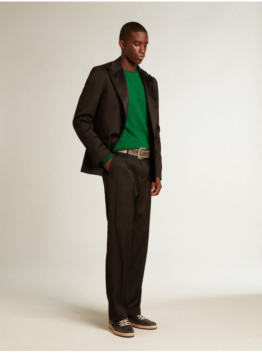 Mens Ball Star in black nappa with suede star and nappa heel tab