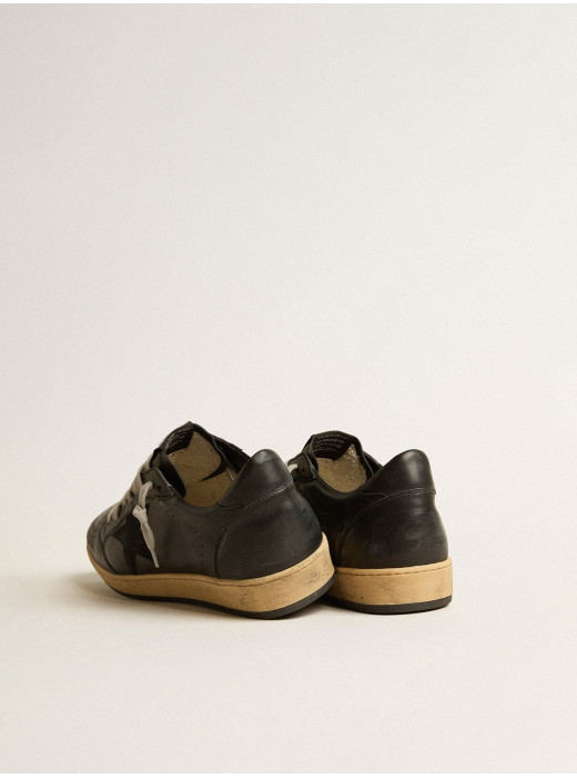 Mens Ball Star in black nappa with suede star and nappa heel tab